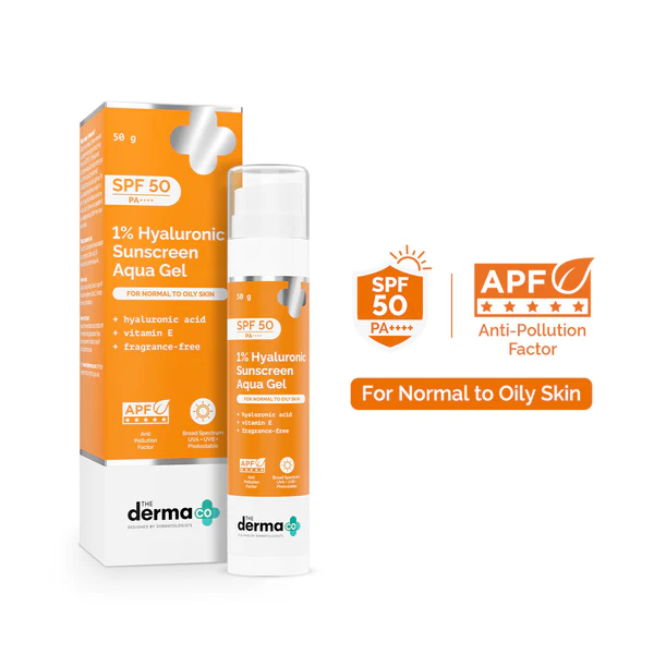 PDP_50gm 1% Hyaluronic Sunscreen Aqua Gel In Vivo Tested (ISO 24444:2019 Certified, CTRI/2025/02/080287) with SPF 50 & PA++++ - 50g - Image 1
